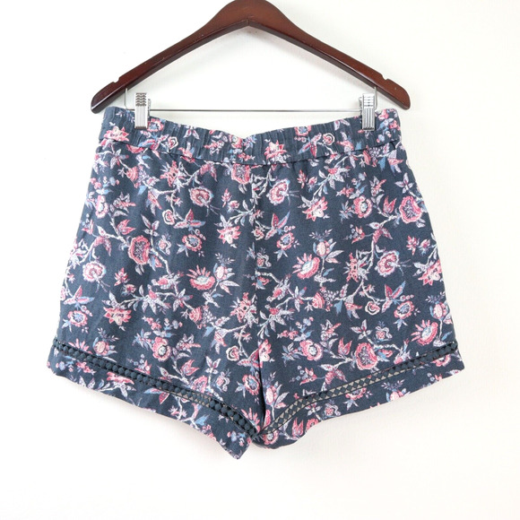 Ann Taylor LOFT Size M Linen Blend Lightweight Shorts Floral Print - Picture 5 of 7
